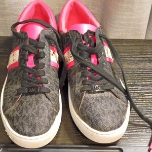 Michael Kors Black and Pink Patterned Sneakers
